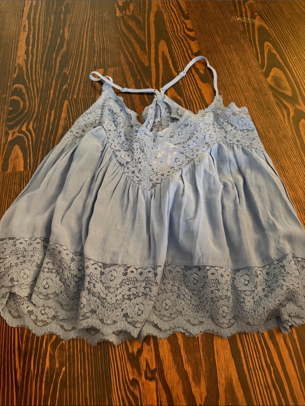 Free People Light Blue Lace-Trim Camisole
